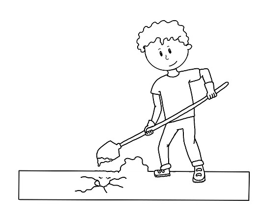 Boy working