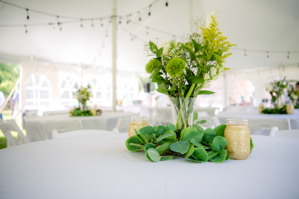 table settings at reception at fawn hollow acres